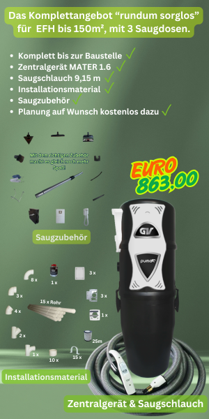 Zentralstaubsauger Komplettangebot Master 1.6 Zentralstaubsauger Komplettangebot Master 1.6